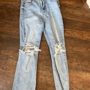 Light Blue Distressed Women's Jeans